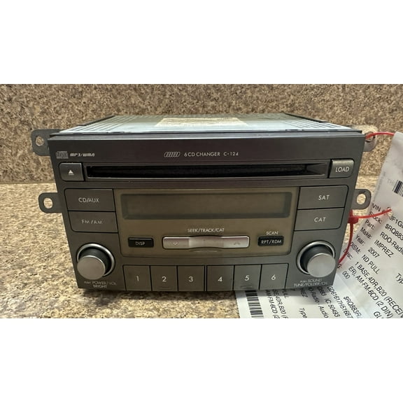 Pre-Owned 07 Subaru Impreza AM FM 6 Disc CD Player Radio Receiver OEM LKQ - Verify Specific Vehicle Fitment In Description - (Good)