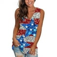thumbnail image 2 of Tank Tops for Women Independence Day Sleeveless V-neck Printed T-shirt Top 2-Multicolor S, 2 of 4