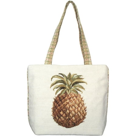 8' Wool Purse - Tote Bag Pineapple Wool Yarns New Hand-Embroidered Needlepoint Embroidere JK-235