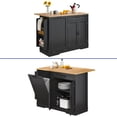 thumbnail image 5 of ModFusion 45" Kitchen Island Cart with Drop Leaf, Trash Bin & Adjustable Shelf – Locking Casters & Drawer Storage, 5 of 10