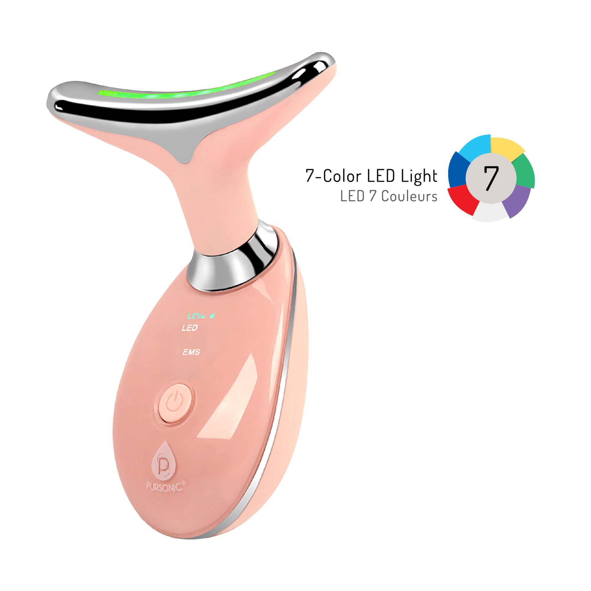 Pursonic 7-in-1 LED Light Therapy Beauty Device - Red Light Therapy Face  Neck Sculpting Wand