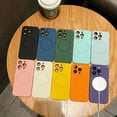 thumbnail image 3 of Compatible with iPhone 15 Magnetic Case with Full Camera Lens Protector, Compatible with MagSafe, Liquid Silicone Case, Full Body Protective Shockproof Phone Cover,Orange, 3 of 11