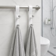 Mainstays White Over the Door Rubber Grip Hooks for Closet and Bathroom Storage, 2 Pack