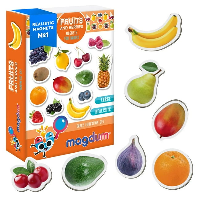 Imanes para Refrigerador Magdum Fotos de Frutas y Bayas para Niños de 3 Años