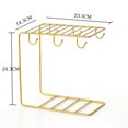 thumbnail image 2 of Ceramic Cups Shelf European Style Coffee Cup Rack Cup Organizer Carved Wrought Iron Plating Storage Basket - C Type (Golden), 2 of 6