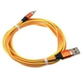 thumbnail image 5 of 6ft Long USB Cable Orange Fast Charger Cord Power Wire Braided Q7B, 5 of 6