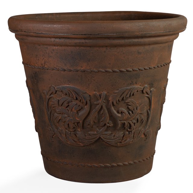 Sunnydaze Jardinière Pot de Fleurs d'Extérieur à Double Paroi Résistante aux Intempéries - 19,5 Pouces - Fini Rouille