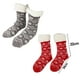 thumbnail image 2 of Calcetines tipo pantuflas, 2 pares de calcetines de piso antideslizantes de tubo largo, antideslizantes ultra suaves para invierno navideño, 2 of 5