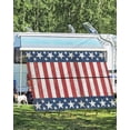 thumbnail image 4 of 4th of July RV Awning Sun Shade Screen 9'X15.3' Patriotic Star Stripes Mesh Sunscreen Rustic Red White and Blue Awning Shade Screen with Zipper UV Blocker Completed Kits for RV Motorhome Camper, 4 of 7