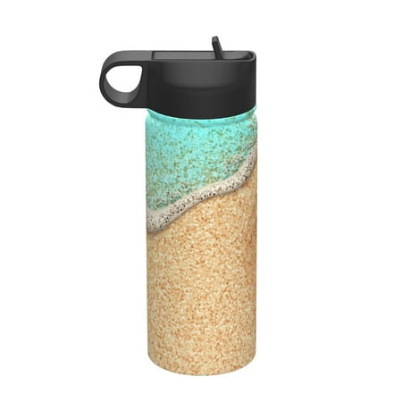

Goofa Beach Footprint for Insulated Kettle 18oz Water Bottle Insulated Tumbler with Handle & Flip Straw - Fits in Cup Holder Leak Resistant Tumbler
