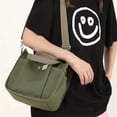 thumbnail image 5 of Bolso de mano para mujer, pequeño, de moda, mini, de lona, cruzado, color negro, verde militar y caqui, 5 of 5