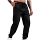 thumbnail image 1 of Pantalones largos para hombre, color sólido, bolsillo, cintura elástica, cordón ajustable, pantalones casuales de poliéster para hombre, 1 of 5