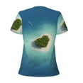 thumbnail image 4 of Naloa Paradise Island Print T-Shirts Short Sleeve V Neck Tees for Women Fashion Tops Trendy Lightweight Soft Casual Summer Outfits Clothes, 4 of 5