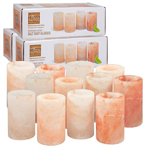 100% Himalayan Salt Nevlers All Natural Handcrafted Pink Himalayan Salt Shot Glasses Set of 6 Pieces Great Gift Idea Great for Tequila Shots 3 Tall Shot Glasses