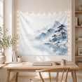 thumbnail image 5 of Ink Wash Mountain Lake with Flying Birds, Calming Japanese Inspired Art for Nature Lovers, Scenic Landscape Wall Decor, Housewarming Gift, Tapestry Wall Hanging for Bedroom and Living Room, 5 of 7
