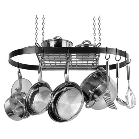 Range Kleen CW6000 Black Enameled Steel Oval Hanging Pot (Best Hanging Pot Rack)