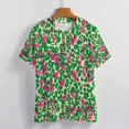 thumbnail image 3 of Leopard Print Pattern Women's Short Sleeve T-Shirt Crew Neck Casual Summer Trendy Loose Fit Tops, 3 of 6