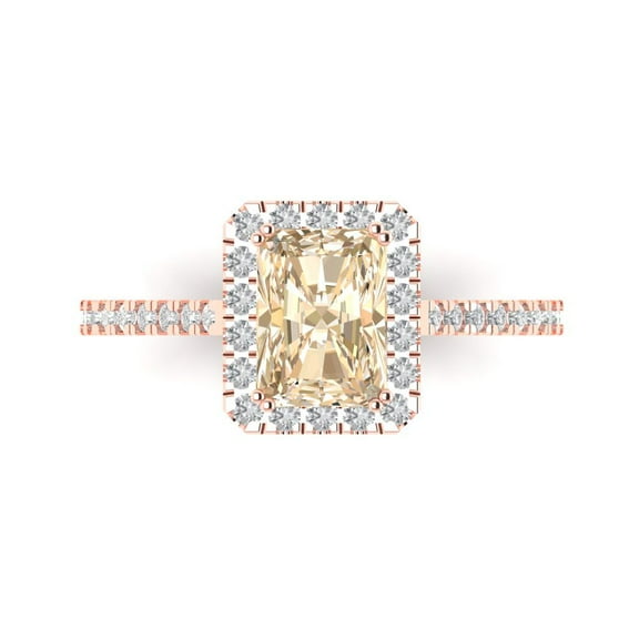 Clara Pucci 14K Rose Gold 1.86ct Morganite Solitaire with Accents Ring