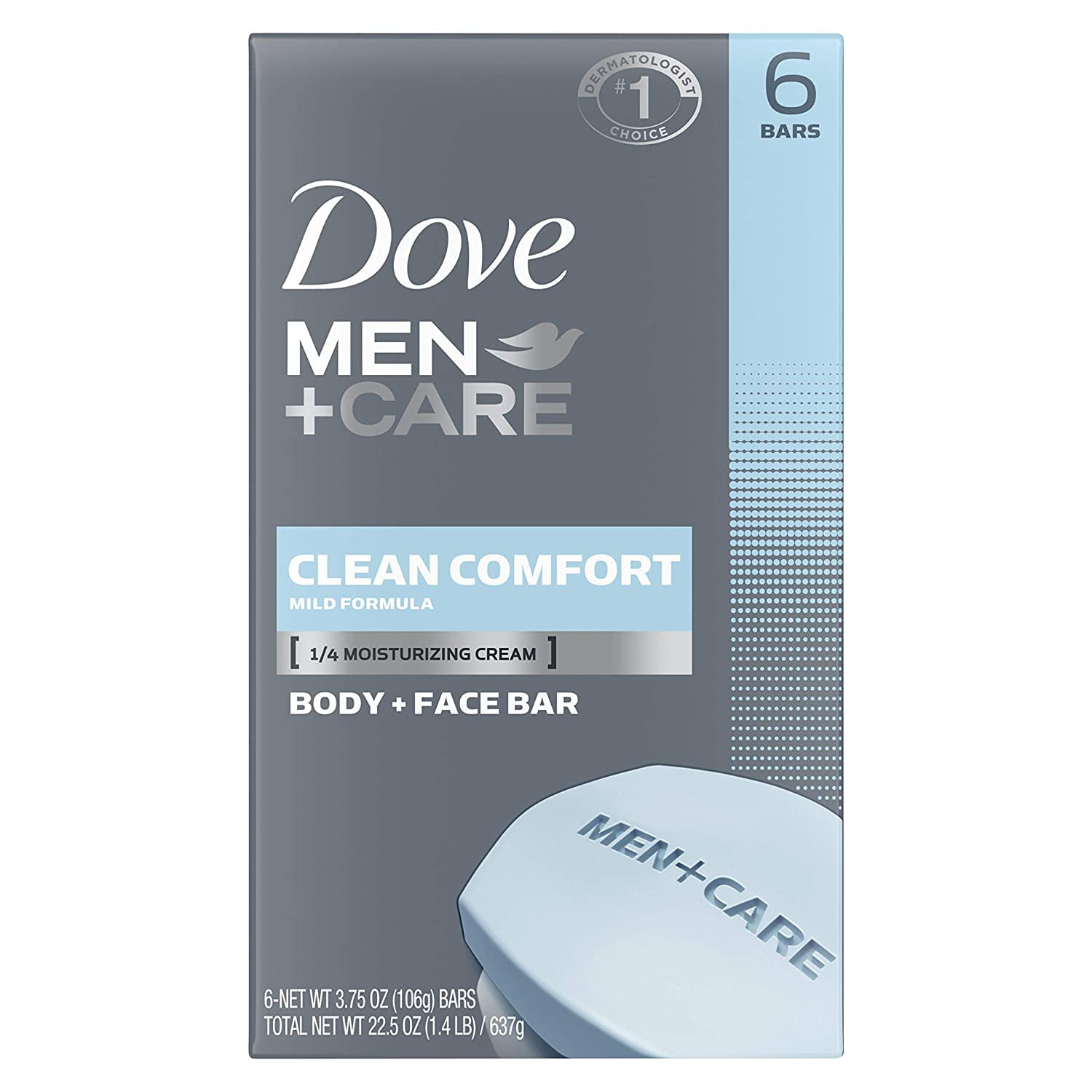 Dove Men + Care Body & Face Bar, Clean Comfort 4 oz, 6 ea