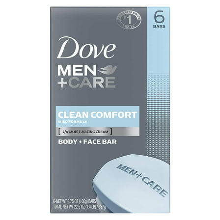Dove Men   Care Body & Face Bar, Clean Comfort 4 oz, 6 ea