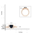 thumbnail image 3 of Angara Natural 1.15 Ct. Blue Sapphire with Diamond Heart Ring in 14K Rose Gold for Women (Ring Size: 3.5), 3 of 8