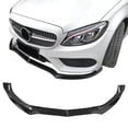 thumbnail image 2 of Ikon Motorsports Front Bumper Lip, Compatible with 2015-2018 Mercedes-Benz W205 C-Class DP Style Gloss Black PP Air Dam Chin Spoiler Protector Splitter 3PCS, 2 of 7