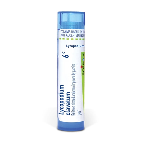 Boiron Lycopodium Clavatum 6C, Homeopathic Medicine for Bloated Abdomen Improved By Passing Gas, 80 Pellets