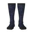thumbnail image 2 of Picia Women Crew Soft Moisture-wicking Socks Navy Dark Blue Pattern Design Cotton Socks, One Size fit All, 2 of 9