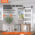 thumbnail image 2 of HCY Barn Door and Hardware Kit, 30" x 84" Wood and Glass Sliding Barn Door, Smoothly and Quietly, Barn Door Kit with 8-in-1 Floor Guide and Door Handle, Spruce Wood Slab and Frosted Glass, 2 of 7