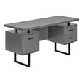 thumbnail image 2 of Monarch Specialties Computer Desk, Home Office, Laptop, Storage Drawers, 60"L, Work, Grey Laminate, 2 of 8