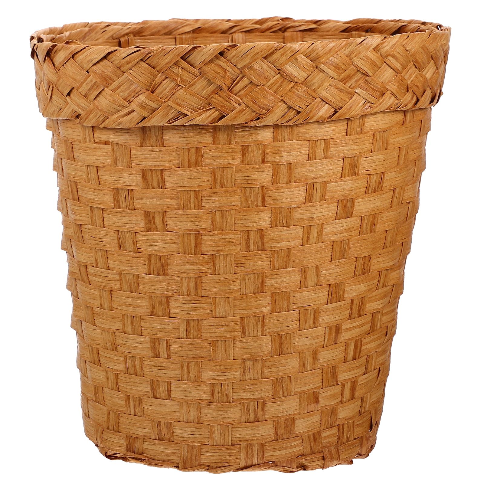 Basket Trash Can Waste Wicker Woven Bathroom Baskets Storage Garbage