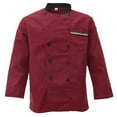 thumbnail image 4 of Traje de cocinero de doble botonadura unisex Ropa de manga larga Uniforme Abrigo rojo SG Sharpla Uniforme de chaqueta para hombre, 4 of 8