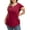 Wine Red, variant on QINCAO Plus Size Tops for Women Summer Ruffle Short Sleeve Womens Blouses Tunic Loose T Shirts,2XL(20-22)