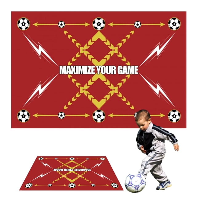 YSTIANN Diatomite Soccer Training Mat - 24x35 Inch Non-Slip Football Practice Pad, Indoor Quiet Footwork Exercise Mat for Home Use, Dirt Resistant Skills Development Mat WJ94-5170