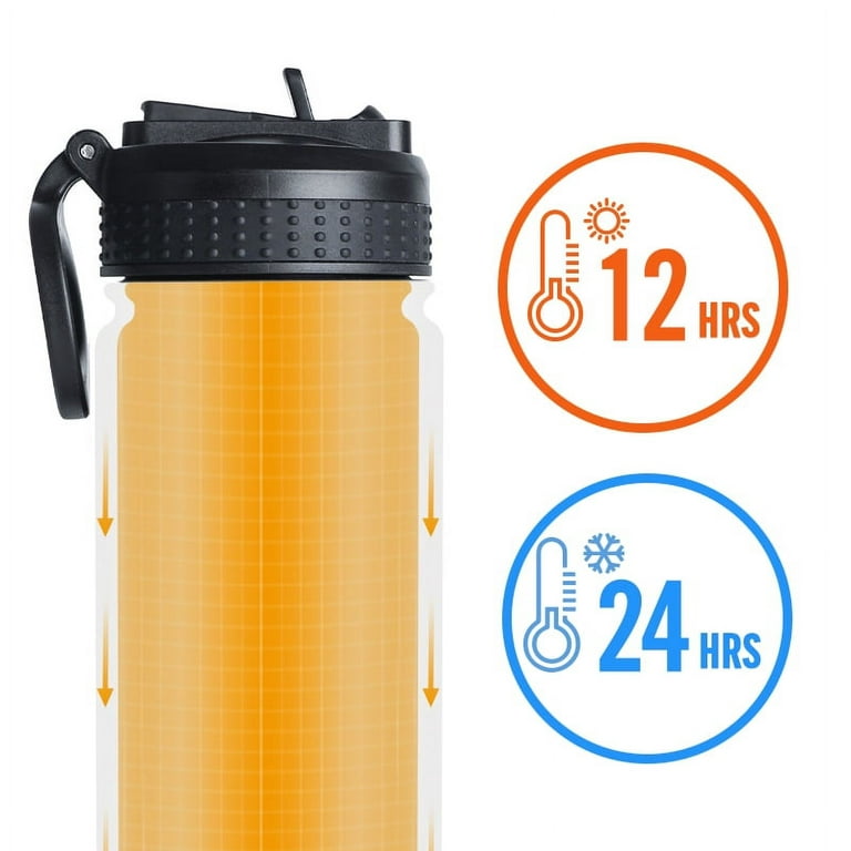 Life's Easy Insulated Water Bottle - Stainless Steel, Vacuum Insulation for  Hot & Cold Drink, Leak Proof & Durable with Bionic Silicone Straw, Ideal