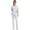 white, variant on Medical Scrub Set for Women, Modern V Neck Scrub Top & Jogger Pant with 8 Pockets Professionals Soft Stretch Athletic Nursing Uniform Workwear (Brown)