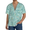 thumbnail image 3 of Honeii 's Geometric Elements for men's short-sleeved button-up collared shirt featuring a pocket, perfect for beach vacations, and travel adventures., 3 of 5