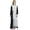 Black & White, variant on Bimba Women's Casual Full Sleeves Black & White Full Length Asymmetrical Hem Dress - 8
