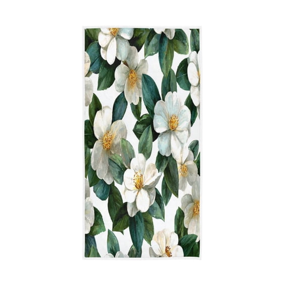 Towel 30x15 Inch Face Towel Hand Towel Bath Towels Hand Bath Towels Single-Sided Printed Towels, Lightweight, Breathable and Absorbent Pure Camellia Flower Pattern