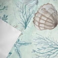 thumbnail image 3 of Teal Brown Coastal Window Valance for Kitchen, Summer Starfish Shell Coral Nautical Rod Pocket Short Curtain for Small Windows, Light Filtering Decorative Valance, 42 x 18 Inch, 3 of 9