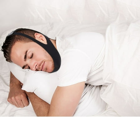 U-Kiss Professional Large Adjustable Stop Snoring Chin Strap Comfortable Breathable Material Non-itchy Solution Black