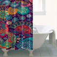 thumbnail image 5 of Small Stall Narrow Shower Curtain 36"W x 72"L – Tropical Bohemian Leaves, Mid-Century Abstract Boho Botanical Bathroom Decor, Vintage Floral Palm Leaf Pattern, Rustic Tribal Folk Style, 5 of 5