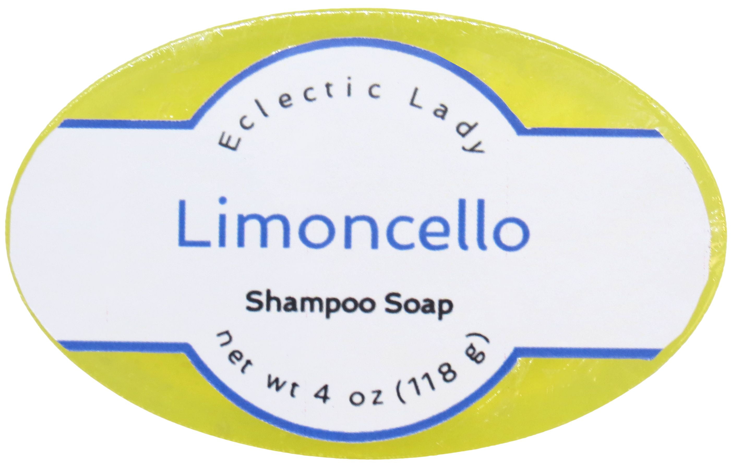 Limoncello Shampoo Soap Bar By Eclectic Lady with Pure Argan Oil, Silk Protein, Honey Protein and Extracts of Calendula Flower, Aloe, Carrageenan, Sunflower - 4 oz Bar