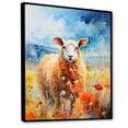 thumbnail image 2 of Designart "modern Sheep Grazing I" Animals Floater Framed Canvas Art Print, 2 of 7