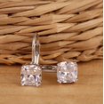 thumbnail image 4 of 3Ct Cushion Cut Simulated Diamond Women's Drop/Dangle Earrings 14K White Gold Plated Silver, 4 of 5