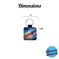 thumbnail image 5 of Milky Way Space Watercolor Design Stars Faux Leather Square Keychain, 5 of 7