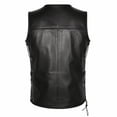 thumbnail image 3 of Side Lace Up Pirate Leather Vest, Side Lace Up Faux Leather Pirate Vest, Sleeveless Metal Clasp Gothic Waistcoat for Adult Halloween Medieval Pirate Cosplay, 4 Color Steampunk Costume Vest, Black M, 3 of 6