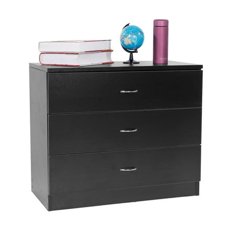 Wood Bedside Table 3 Drawers Nightstand in Home, MDF Wood Bedside Table, Modern Design Storage Cabinet, Pretty Deep Bedroom Furniture for Bedroom, Living Room, Weight Capacity 180 lbs, 26