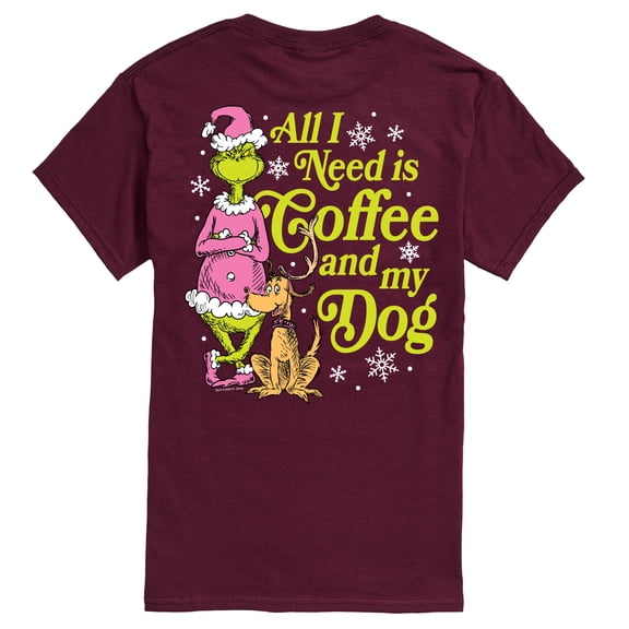 The Grinch - Coffee And My Dog Men's Short Sleeve Graphic T-Shirt