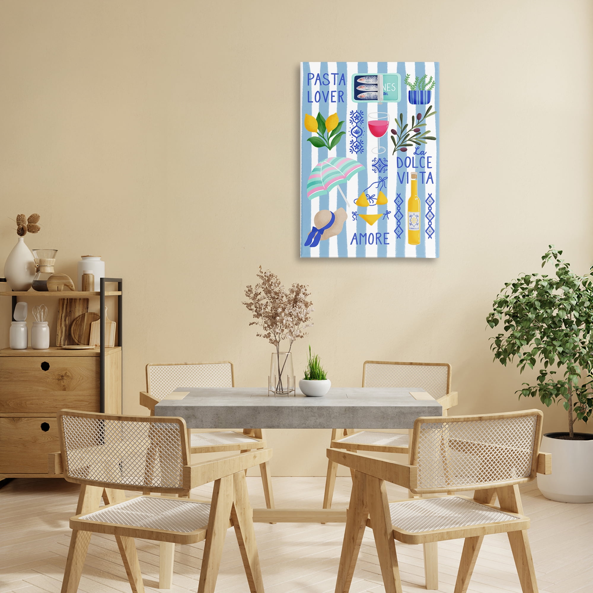 Stupell Industries Pasta Lover Mediterranean Canvas Wall Art, design by Metka Hiti